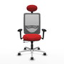 PIQUERAS Y CRESPO Silla de oficina Zulema Roja con Brazos 3D y Malla Gris