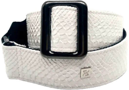 GETM Correa Guitarra Bajo Ariel White Polipiel Nailon Cuero Blanco Ajustable 165cm