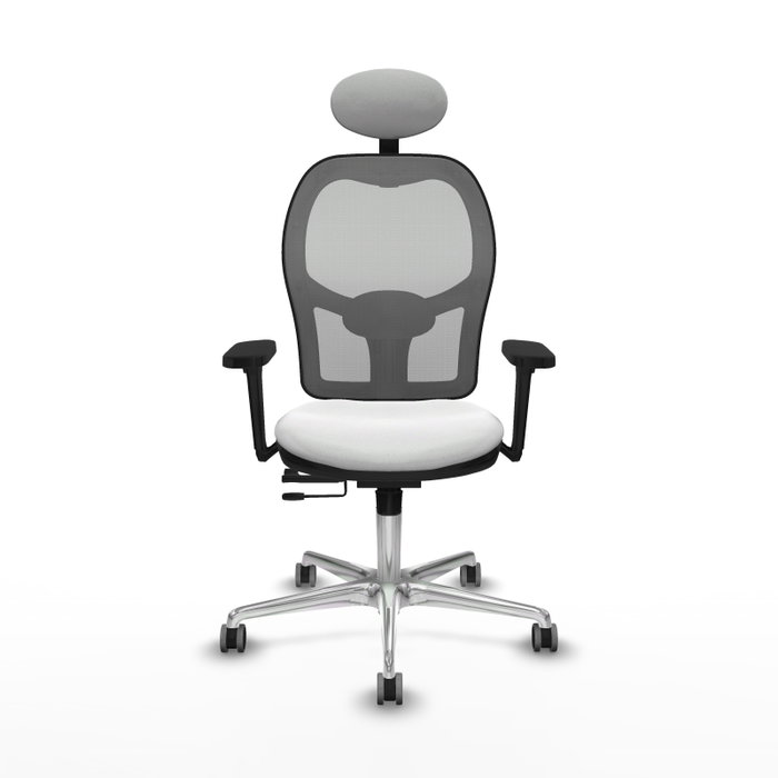 PIQUERAS Y CRESPO Silla de oficina Jorquera con mecanismo Sincro/Traslack, Blanco y Gris