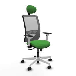 PIQUERAS Y CRESPO Silla de oficina Zulema con mecanismo Sincro, verde y gris
