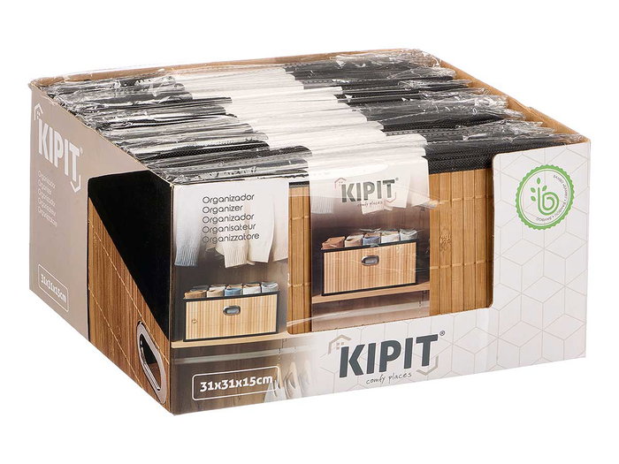 KIPIT Organizador Cuadrado Bambú Negro KIPIT Organizador Cuadrado Bambú Negro