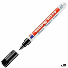 Edding Marcador Textil Permanente 8040 Punta Redonda 1mm Negro (Set de 10)
