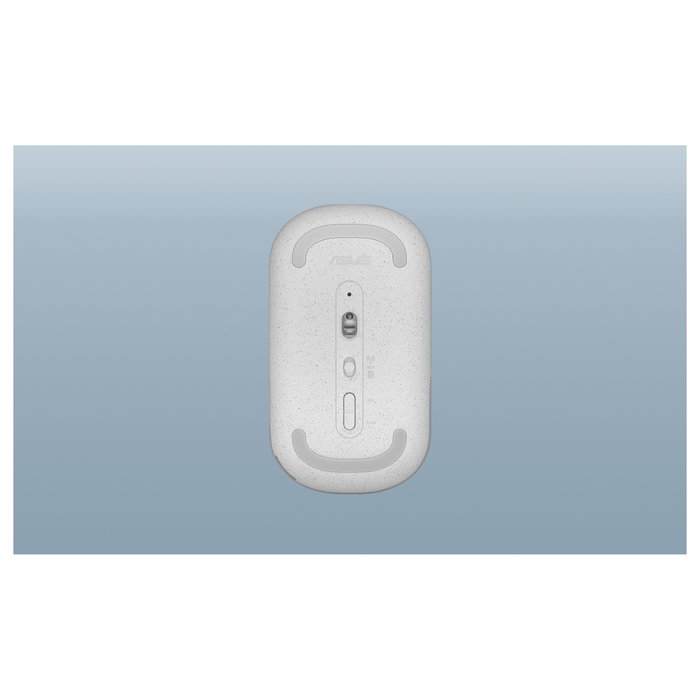 ASUS Marshmallow Mouse MD100 Ratón óptico inalámbrico RF+Bluetooth 1600 DPI Gris