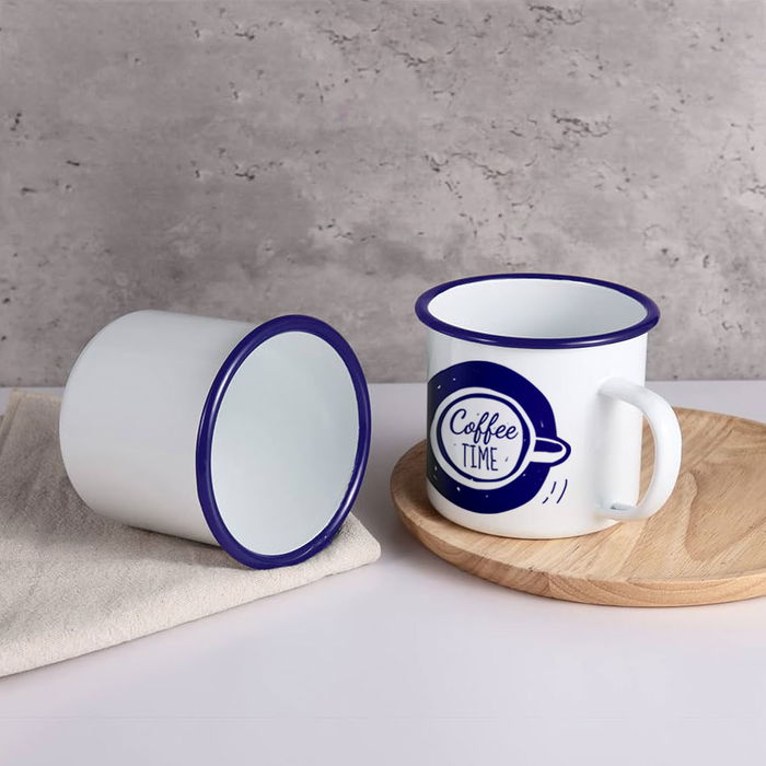 Privilege Mug Esmaltada Blanca con Frases 150ml - 6.8 cm ancho x 8.5 cm largo x 6 cm alto (24 Unidades)