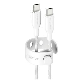 PanzerGlass empower by Racing Cable USB-C a USB-C 60W 2 Metros Blanco, 100% Poliéster Reciclado, Certificado GRS