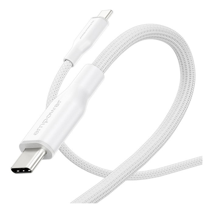 PanzerGlass empower by Racing Cable USB-C a USB-C 60W 2 Metros Blanco, 100% Poliéster Reciclado, Certificado GRS