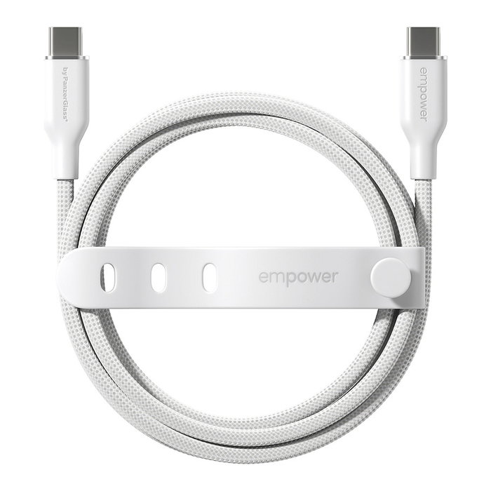 PanzerGlass empower by Racing Cable USB-C a USB-C 60W 2 Metros Blanco, 100% Poliéster Reciclado, Certificado GRS
