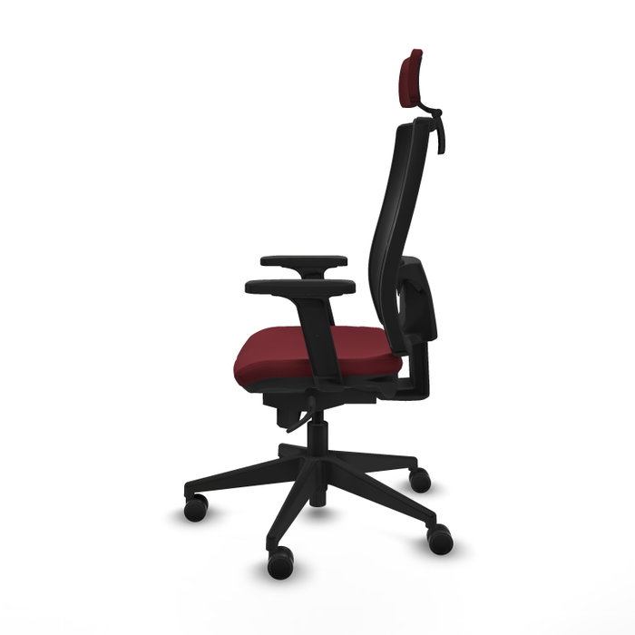 PIQUERAS Y CRESPO Silla de oficina Horna con Mecanismo Sincro, Granate y Negro PIQUERAS Y CRESPO Silla de oficina Horna con Mecanismo Sincro, Granate y Negro