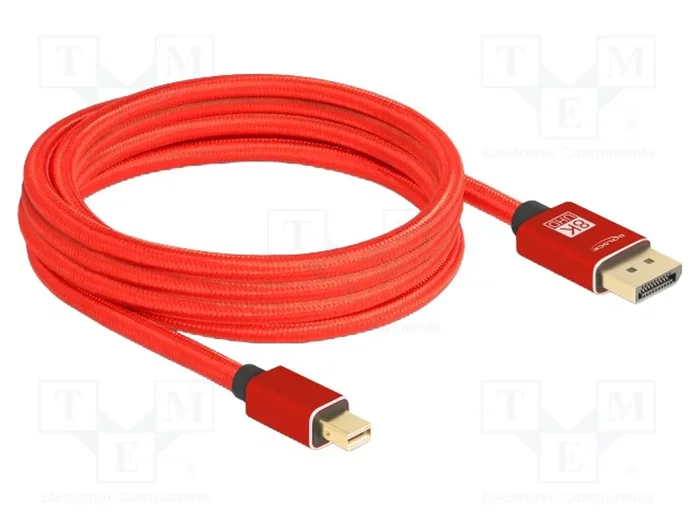 DeLOCK Cable Mini DisplayPort a DisplayPort 8K 3 m Rojo Metal