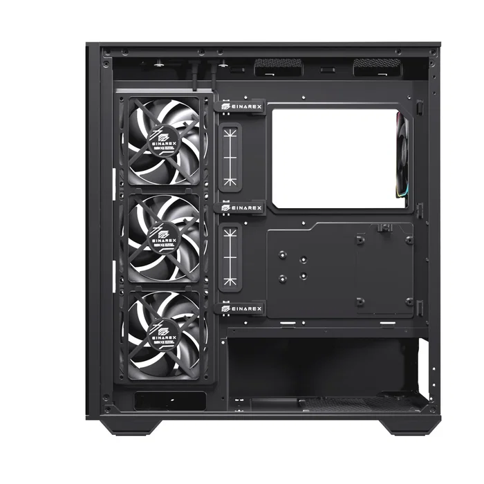 Einarex S700 RGB Caja Semitorre con Vidrio Templado y 4 Ventiladores, Negra
