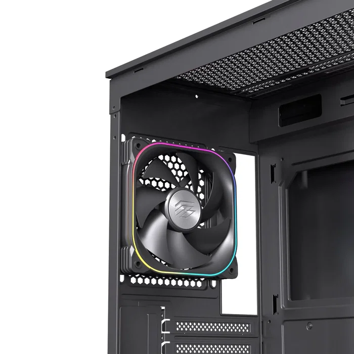 Einarex S700 RGB Caja Semitorre con Vidrio Templado y 4 Ventiladores, Negra