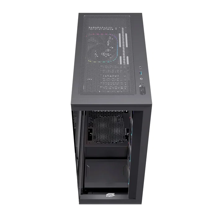 Einarex S700 RGB Caja Semitorre con Vidrio Templado y 4 Ventiladores, Negra