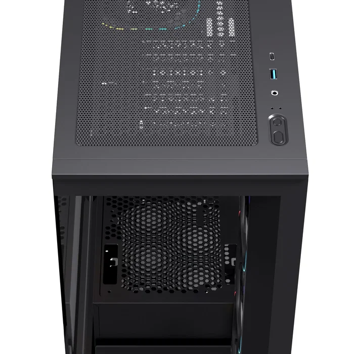 Einarex S700 RGB Caja Semitorre con Vidrio Templado y 4 Ventiladores, Negra
