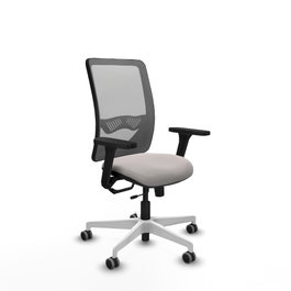 PIQUERAS Y CRESPO Silla de oficina Zulema con mecanismo Sincro/Traslack, Blanco y Gris