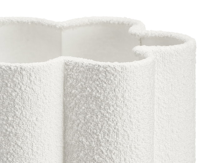 Giftdecor Lámpara Sobremesa Flor Rugoso Blanca Metal y Tela 20 x 20 x 43 cm (Set de 4)