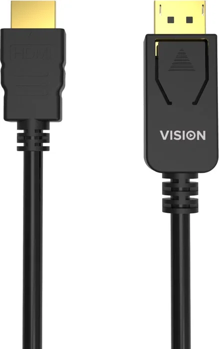 Vision Cable Adaptador DisplayPort 1.3 a HDMI 2.0 1 m - 4K 60Hz, 3840x2160 Pixeles, Conectores Macho, Dorados, Ref. 1MDPHDMI/BL