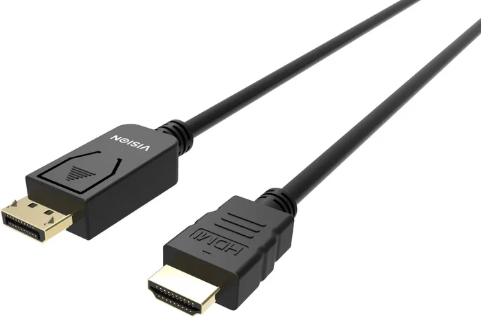 Vision Cable Adaptador DisplayPort 1.3 a HDMI 2.0 1 m - 4K 60Hz, 3840x2160 Pixeles, Conectores Macho, Dorados, Ref. 1MDPHDMI/BL