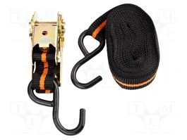 NEO TOOLS Correa de amarre con trinquete de 3m, 25mm, 260kg, negro-naranja