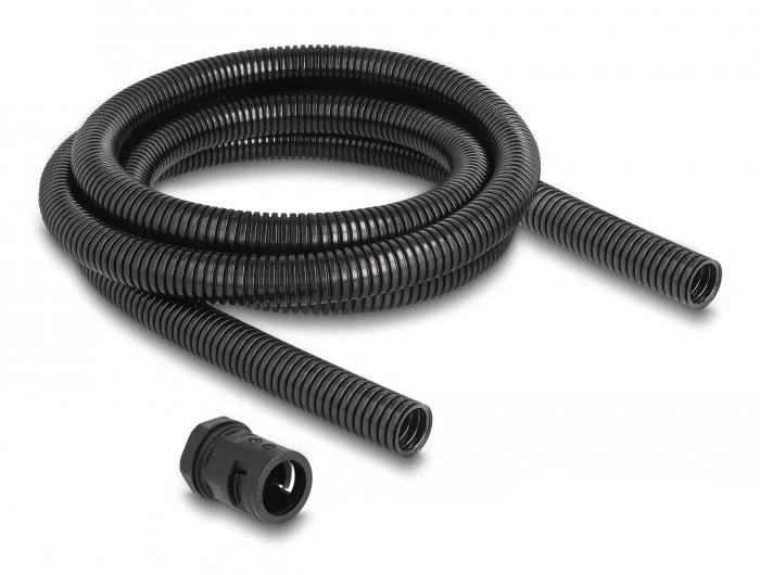 DeLOCK Funda protectora de cable 2 m x 18,5 mm con 2 x PG13,5 negro