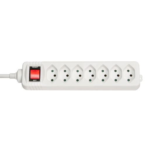 Lindy 73168 Regleta de 7 salidas con interruptor Blanco