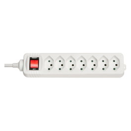 LINDY Regleta de 7 tomas de corriente con interruptor, Blanco