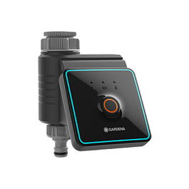 Gardena 1889-20 Bewässerungssteuerung Bluetooth, Control Riego, Negro/Azul, Diámetro Manguera 26.5-33.3 mm, Presión 12 bar