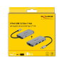 DeLOCK Concentrador USB 3.2 Gen 1 con 4 puertos, Gigabit LAN y PD, Gris