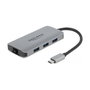 DeLOCK Concentrador USB 3.2 Gen 1 con 4 puertos, Gigabit LAN y PD, Gris