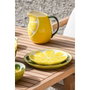 DKD Home Decor Set de 2 Platos de Gres Limón FRUITS 24, 22,5x22,5x2,5 cm