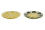 DKD Home Decor Fruits 24 Plato Moderno Mediterraneo Amarillo Verde Gres 22.5 x 2.5 x 22.5 cm (2 Unidades)