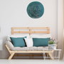Home Deco Factory Pantalla de Lámpara Tejida, Color Azul, Diámetro 30 cm para Colgar o Apoyar, Decoración Hogar