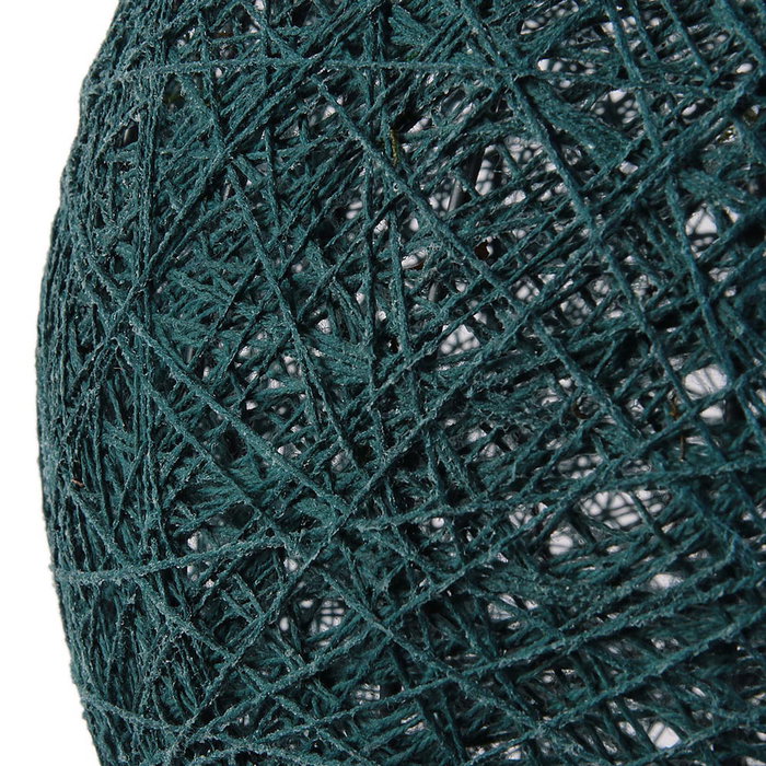 Home Deco Factory Pantalla de Lámpara Tejida, Color Azul, Diámetro 30 cm para Colgar o Apoyar, Decoración Hogar