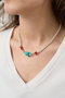 Heliophilia Silver ELKGC68295 Collar con cuerpo de metal lacado, resistente al deslustre