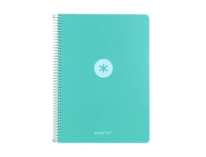Antartik A4 Foam - Cuaderno Espiral Tapa Foam Color Menta, 80 Hojas Cuadriculado 4mm con Margen, 90 g/m², Formato A4 (210x297 mm)