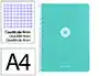 Antartik A4 Foam - Cuaderno Espiral Tapa Foam Color Menta, 80 Hojas Cuadriculado 4mm con Margen, 90 g/m², Formato A4 (210x297 mm)