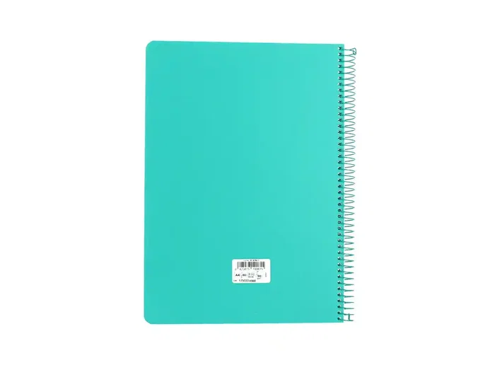 Antartik A4 Foam - Cuaderno Espiral Tapa Foam Color Menta, 80 Hojas Cuadriculado 4mm con Margen, 90 g/m², Formato A4 (210x297 mm)