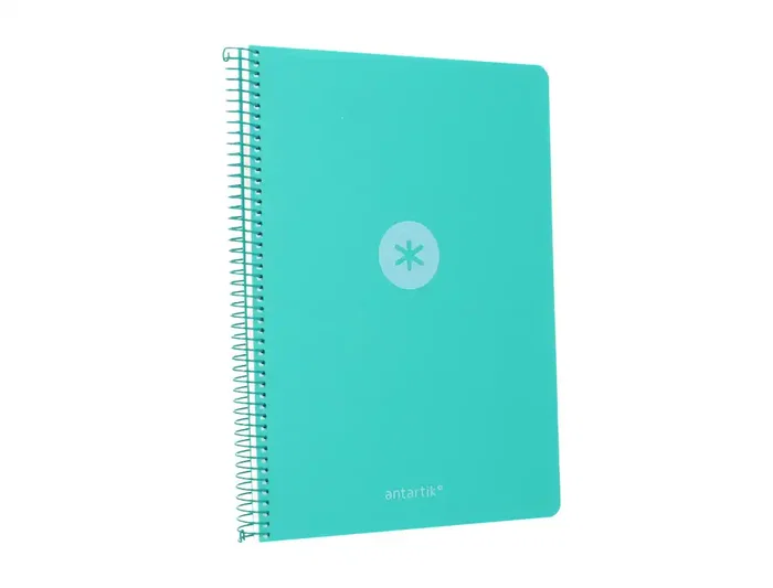 Antartik A4 Foam - Cuaderno Espiral Tapa Foam Color Menta, 80 Hojas Cuadriculado 4mm con Margen, 90 g/m², Formato A4 (210x297 mm)