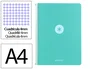 Antartik A4 Foam - Cuaderno Espiral Tapa Foam Color Menta, 80 Hojas Cuadriculado 4mm con Margen, 90 g/m², Formato A4 (210x297 mm)