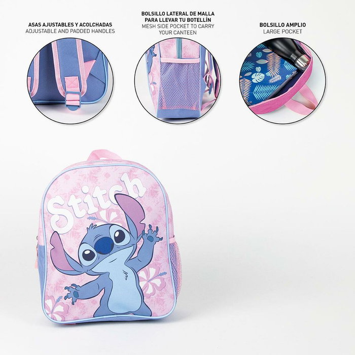 Cerdá Mochila Infantil Escolar Stitch Rosa de Disney