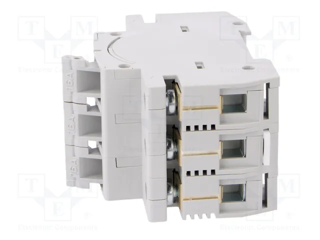 ETI POLAM Interruptor de fusible D01 de 16A 400VAC para raíl DIN de 3 polos