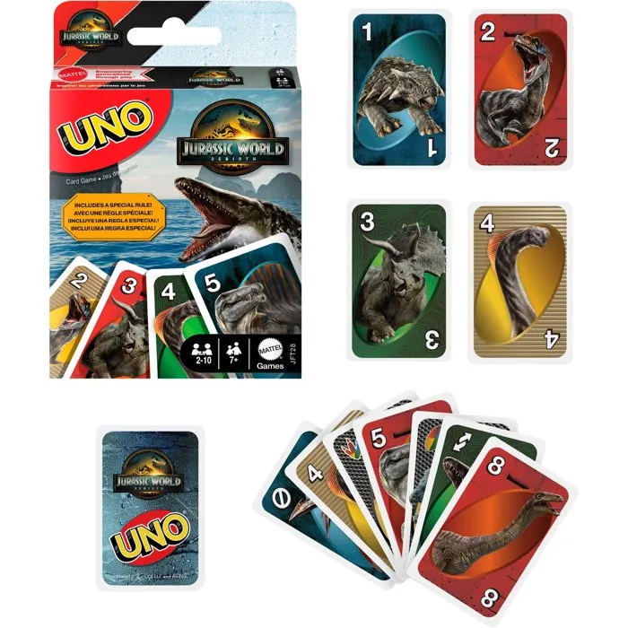 Mattel UNO Jurassic World: El Renacer Juego de Cartas