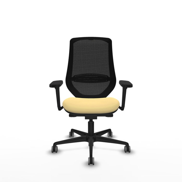 PIQUERAS Y CRESPO Silla de oficina Mardos con mecanismo Sincro/Traslack Crema y Negro