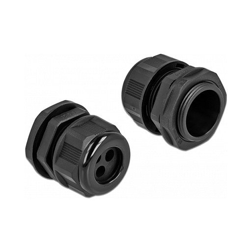 DeLOCK Prensaestopas PG21 para cable redondo con tres entradas, Negro DeLOCK Prensaestopas PG21 para cable redondo con tres entradas, Negro