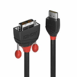Lindy 36275 Cable HDMI tipo A (estándar) a DVI-D, 10 metros, Negro/Rojo