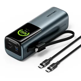 Vention FKFH0 Batería Externa Power Bank 20000 mAh 165W con Carga Rápida Power Delivery 3.0 PPS, Pantalla TFT, Color Gris