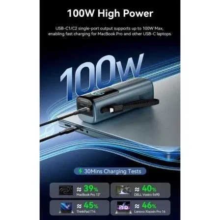 Vention Powerbank 20000mAh 165W FKFH0 Gris Carga Rápida Pantalla Digital Incluye Cable USB Tipo-C