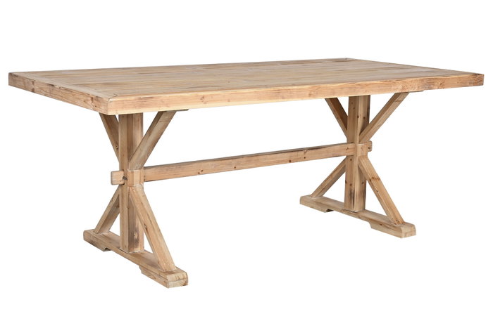DKD Home Decor Mesa de Comedor Abeto y MDF Natural 200x100x80