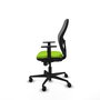 Silla de oficina Jorquera con mecanismo Sincro tapizada con Similpiel color Pistacho y malla color Gris. Equipada con lumbar 1D, Brazos 1D y Ruedas 65mm nailon