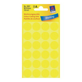 AVERY Zweckform Klebepunkte 3007 etiquetas amarillas de 18,0 mm, 96 unidades