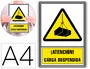Archivo 2000 Pictograma Atencion Carga Suspendida PVC Amarillo Luminiscente 210x297 mm